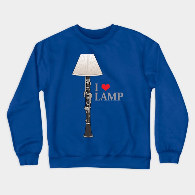 I Love Lamp Crewneck Sweatshirt by Dawn Anthes